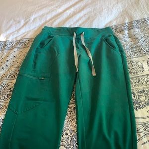 Hunter green Zamora jogger scrub pants Figs